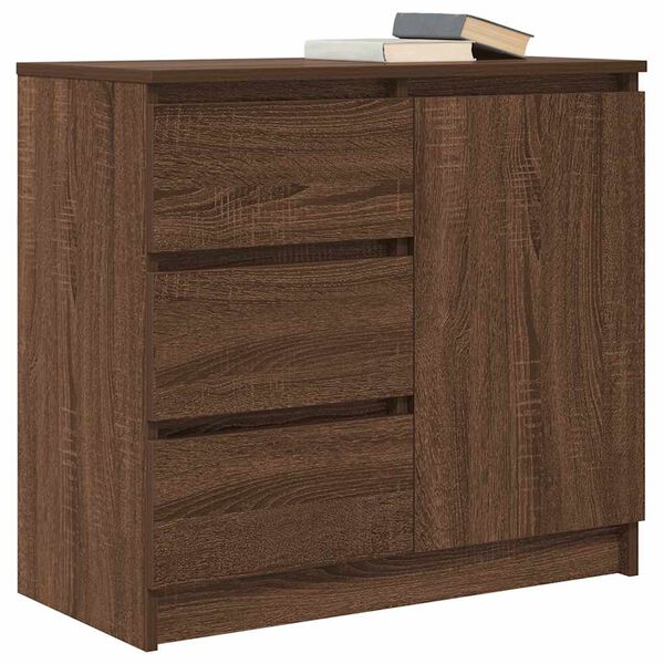 vidaXL Sideboard mit Schublade Braun Eichen-Optik 71x35x65 cm