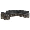 vidaXL Gartensofa-set 9 stk. 9-Sitzer Grau Poly-Rattan
