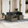 vidaXL 5-tlg. Garten-Sofagarnitur mit Kissen Grau Poly Rattan
