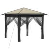 vidaXL Gazebo mit 4 Seitenw&auml;nden 2,6 x 2,6 m Creme und Anthrazit