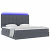 vidaXL Bett mit Stauraum und LED Dunkelgrau 200 x 200 cm Samt