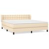 vidaXL Boxspringbett mit Matratze Creme 180x200 cm Stoff