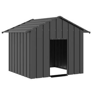 vidaXL Hundeh&uuml;tte mit Dach 131x101x102 cm Verzinkter Stahl