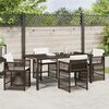 vidaXL Garten Essgruppe 5 pcs Braun Poly-Rattan