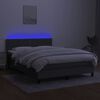 vidaXL Boxspringbett mit Matratze & LED Dunkelgrau 140x200 cm Stoff