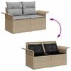 vidaXL Garten-Sofa-Set mit Kissen mit Speicher 8 pcs Beige Poly Rattan