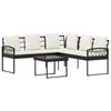 vidaXL Gartensofa-set 2 Stk. Schwarz und Creme Poly Rattan Stahl