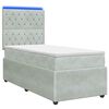 vidaXL LED Boxspringbett mit Matratze Hellgrau 100 x 200 cm Samt