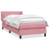 vidaXL Boxspringbett mit Matratze Rosa 100x220 cm Samt