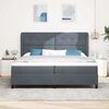 vidaXL Boxspringbett mit Matratze Dunkelgrau 200 x 200 cm Samt