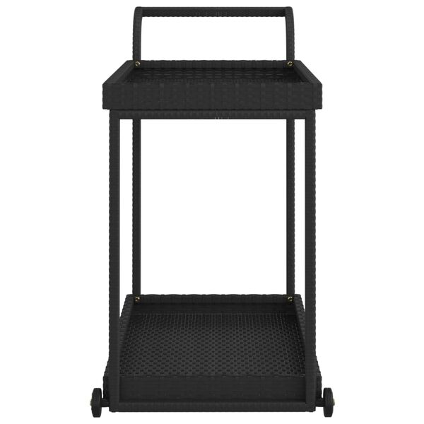 vidaXL Barwagen Schwarz 100x45x83 cm Poly Rattan