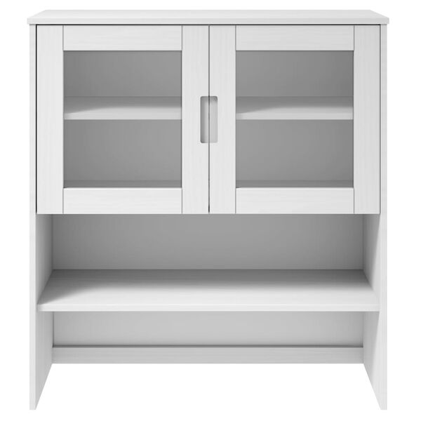 vidaXL Highboard-Oberteil MOLDE Wei&szlig; 90x35x100 cm Massivholz Kiefer