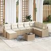 vidaXL Gartensofa-set mit Kissen 8 pcs Beige und Creme Poly-Rattan