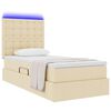 vidaXL Bett mit Stauraum und LED mit LED Creme 90 x 190 cm Polyester