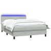 vidaXL Boxspringbett mit Matratze & LED Hellgrau 160x220 cm Samt