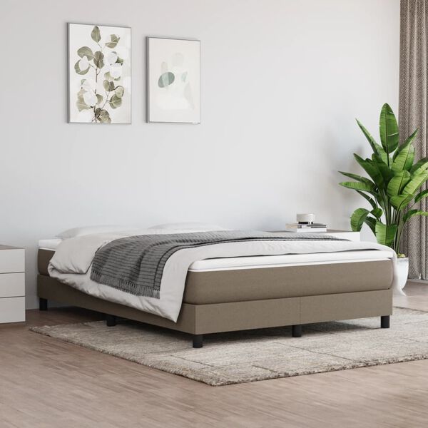 vidaXL Boxspringbettgestell Taupe 140x190 cm Stoff