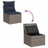 vidaXL 7-tlg. Garten-Sofagarnitur mit Kissen Grau Poly Rattan