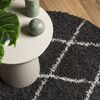 vidaXL Shaggy-Teppich PAMPLONA Hochflor Modern Schwarz Creme &Oslash; 240 cm