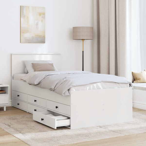 vidaXL Tagesbett Wei&szlig; und Schwarz 90 x 200 cm Holzwerkstoff