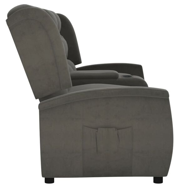 vidaXL Relaxsofa 4-Sitzer mit Getr&auml;nkehalter Dunkelgrau