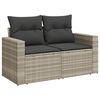 vidaXL 13-tlg. Garten-Sofagarnitur mit Kissen Hellgrau Poly Rattan