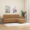 vidaXL 3-Sitzer-Sofa mit Hocker Braun 180 cm Samt