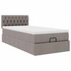 vidaXL Ottoman-Bett mit Matratze Taupe 80x200 cm Stoff