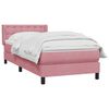 vidaXL Boxspringbett mit Matratze Rosa 90x220 cm Samt