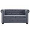 vidaXL Chesterfield-Sofa 2-Sitzer Kunstwildleder Grau