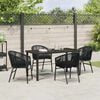 vidaXL Garten Essgruppe 5 pcs Schwarz Pulverbeschichteter Stahl