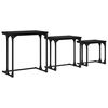 vidaXL Nesting Couchtisch 3 pcs Schwarz Eichen-Optik 50,5 x 35 x 53 cm