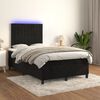 vidaXL Boxspringbett mit Matratze & LED Schwarz 120x190 cm Samt