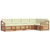 vidaXL Outdoor-Sofagarnitur mit Kissen 5 pcs Natur und Creme