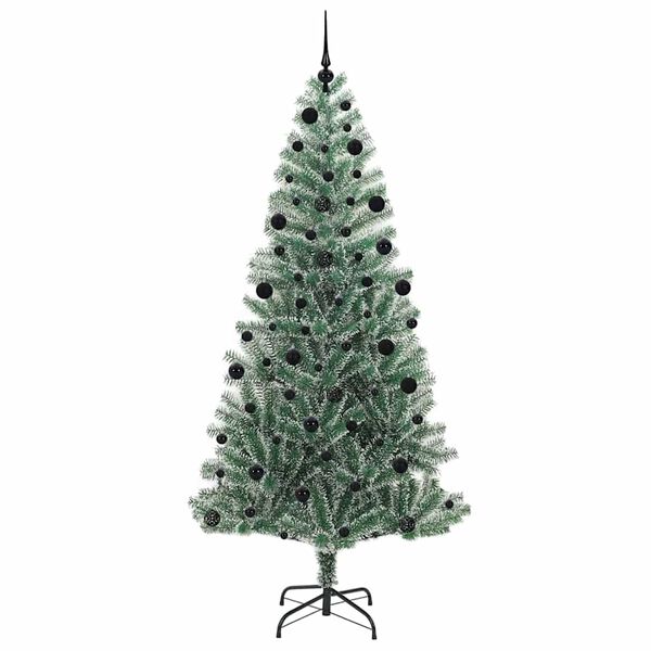 vidaXL K&uuml;nstlicher Weihnachtsbaum beschneit mit LED Licht 210 cm