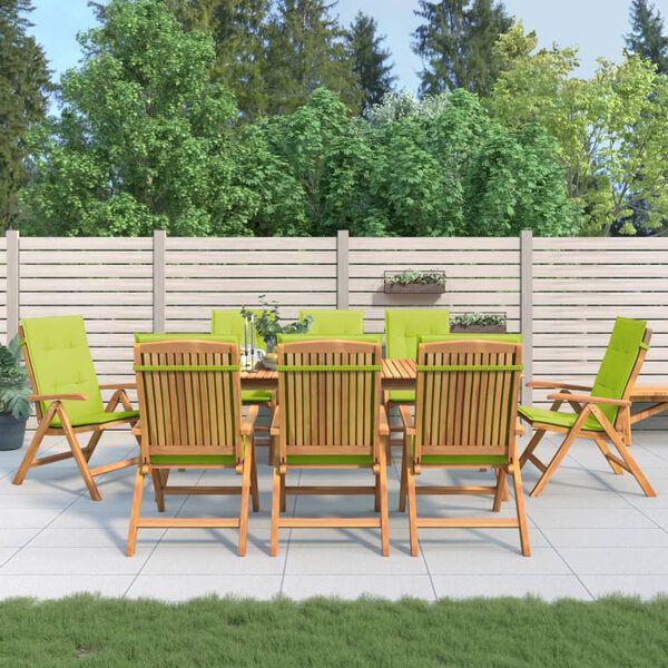 vidaXL Gartenst&uuml;hle mit Auflagen 8 Stk. Massivholz Teak