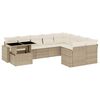 vidaXL 10-tlg. Garten-Sofagarnitur mit Kissen Beige Poly Rattan