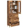 vidaXL Highboard Altholz 69,5 x 34 x 180 cm Engineered Wood und Glas