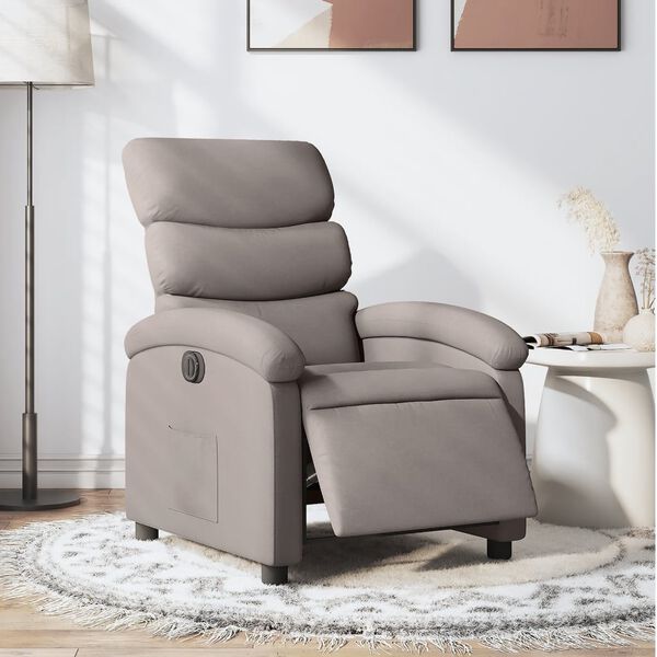 vidaXL Relaxsessel Elektrisch Taupe Stoff
