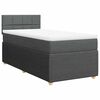 vidaXL Boxspringbett mit Matratze Dunkelgrau 80x200 cm Stoff