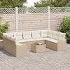 vidaXL Gartensofa-set Beige Poly-Rattan