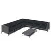 vidaXL 8-tlg. Garten-Lounge-Set mit Kissen Poly Rattan Dunkelgrau