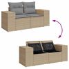 vidaXL 9-tlg. Garten-Sofagarnitur mit Kissen Beige Poly Rattan
