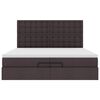 vidaXL Ottoman-Bett mit Matratzen Dunkelbraun 200x200 cm Stoff