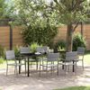 vidaXL Garten Essgruppe 7 pcs Grau Poly Rattan