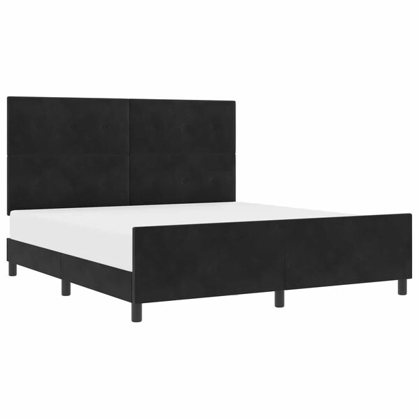 vidaXL Boxspringbett mit Kopfteil Schwarz 180 x 200 cm Samt