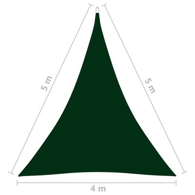 vidaXL Sonnensegel Oxford-Gewebe Dreieckig 4x5x5 m Dunkelgrün