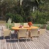 vidaXL 7-tlg. Garten-Essgruppe Poly Rattan Beige