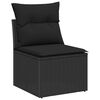 vidaXL Garten-Sofa-Set mit Kissen mit Speicher 13 pcs Schwarz