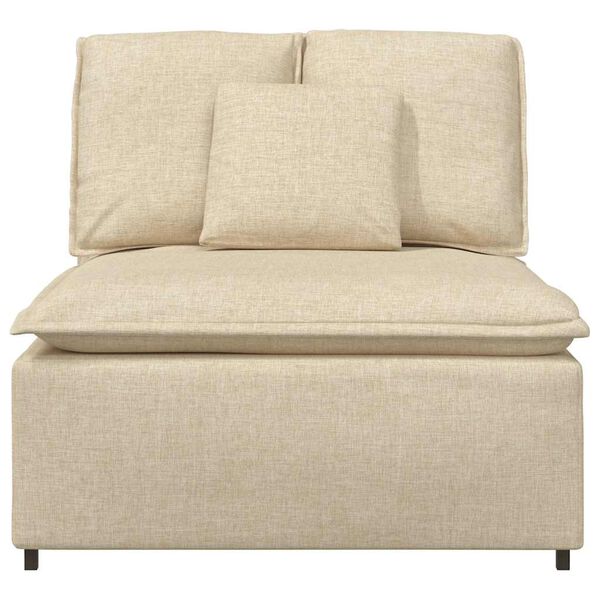 vidaXL Modulares Sofa Mittelmodul mit Kissen Creme 100 cm