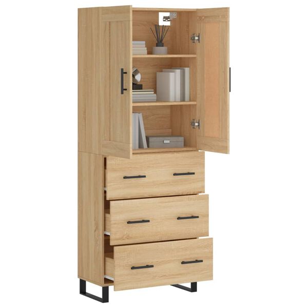 vidaXL Highboard Sonoma-Eiche 69,5x34x180 cm Holzwerkstoff